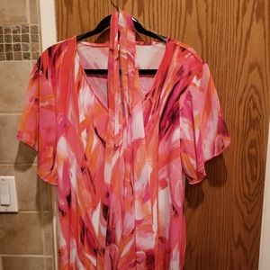 Avenue18/20W Multi Colored Pink/Orange Blouse